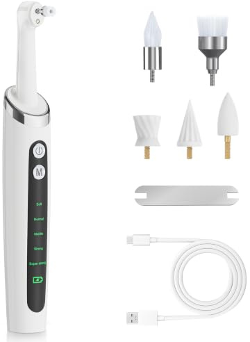 Kit Pulizia Denti Tartaro, Kit Pulizia Denti Animali Domestici, 5 modalità di Spazzolino Denti Cane, Pulizia Denti tartaro con 4 Teste Intercambiabili Per Spazzolare il Tartaro da Persone e Animali