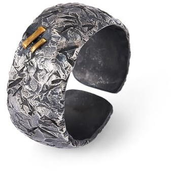 Auriselle Bague pour homme Réglable Géométrique Structuré Blessure Vintage Viking Rétro Ouvert Bague de Pouce Gothique Punk Bijoux Cadeaux pour Homme Garçon Père