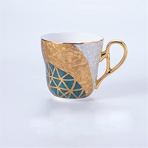 SnamicE Juego de café de Porcelana China con Incrustaciones de Oro, Juego de té, Taza de cerámica, Tetera, lechera, Utensilios de café, B-como se Muestra en la Imagen,B-As The Picture Shows