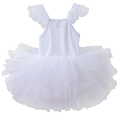 pvucpot Abbigliamento da Balletto per Bambini, Abito da Balletto per Ragazze, Body da Balletti a Maniche Corte, tutù, Abito da Ballo, Abiti da Ballerina con Gonna tutù, 3-10 Anni