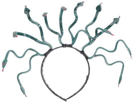 DECOMELODY Halloween Medusa Schlangen Kopfschmuck Cosplay Haarreif Damen Kostüm Zubehör Festliche Haarband für Party und Verkleidung