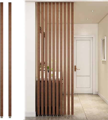 Raumteiler-Paneele aus Holz, 125 cm, Trennwände vom Boden bis zur Decke, für Büro, Loft, Treppe und Veranda, stilvolles Holzgitter-Design, 2 Stück
