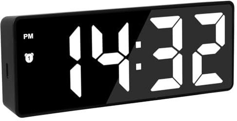 Wecker Digital Uhr, LED Digitaler Wecker Digitaluhr Tragbarer mit Ladestation Zeit Datum Temperatur Schlummerfunktion Einstellbar wecker Kinder für Schlafzimmer Licht USB Wiederaufladbar 3 Helligkeit