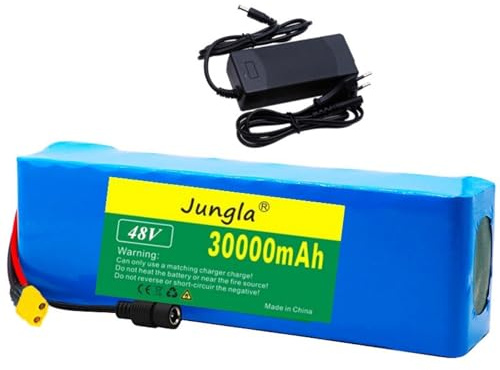 Batería de Bicicleta eléctrica, batería de Litio de 48V 30Ah, batería de Iones de Litio Recargable 13S3P Patinete eléctrico para patinetes eléctricos 48V 30Ah,T
