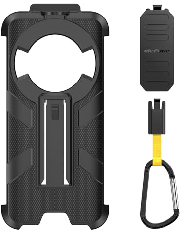 Ulefone RugKing Rugged Smartphone Armor Case Designed, 3-in-1 with Back Clip Carabiner Shockproof Military Drop Tested Protective Phone Cover Scratch Resistant Anti-Fall Black