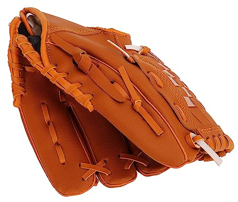 Cryfokt Baseball Pitcher Mitt Robuster PVC-Trainingshandschuh für Erwachsene, Braun für Baseball-Fangen Im Freien (11,5 Zoll)