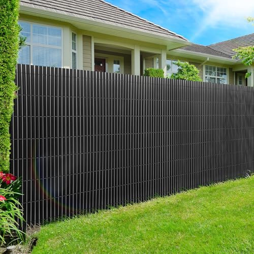 Eikuavons PVC Sichtschutzmatte, Sichtschutzzaun 90x300cm mit Kabelbindern, Verstärkung Innen, Sichtschutz Wetterfest, Windschutz UV-beständig, ohne Bohren für Balkon Garten und Terrasse, Anthrazit