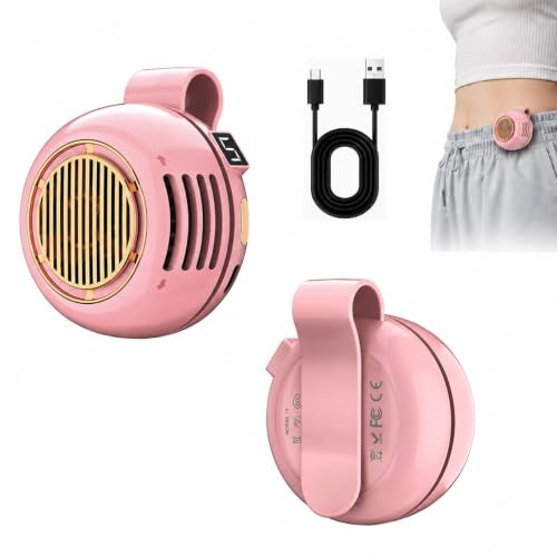 Appdo Bryzy Ventilador Portatil, Bryzy Portatil Mini Ventilador Solapa, Regulación De La Dirección Del Aire En 360°, Se Puede Colgar Del Cinturón O Del Cuello (Rosa)