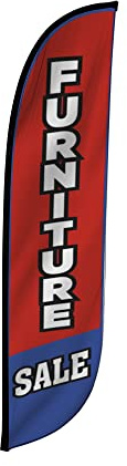 LookOurWay Feather Flag Banner - 12 Feet Tall Advertising Flags for Outside Business and Events Promotion - Swooper Flag Only - Furniture & Mattress Store - Furniture Sale (10M1200058)