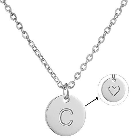 AFSTALR Damen Initialen Kette Buchstaben Anhänger Gold/Rosegold/Silber Kette mit Herzen Geburtstagsgeschenk für Mädchen