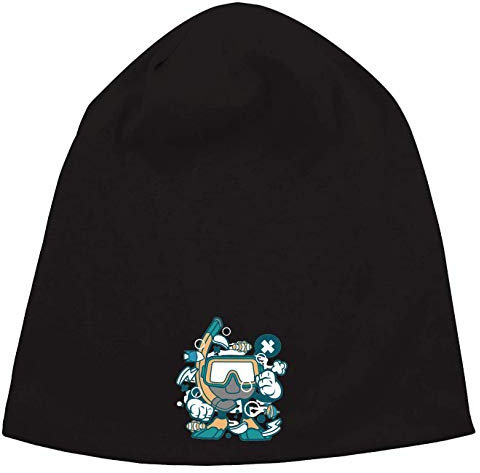 Cartoon Style Driver Goggles Funny Fish Jersey Beanie Hut Dünne Slouch Cap Unisex One Size