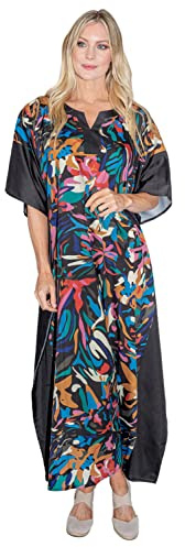 Miss Lavish London Robe Caftans pour Femme, Camouflage Noir, 3X-Large