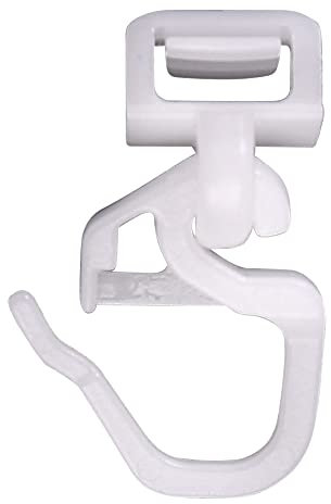 Deco-Raum 100 Stück Click-Gleiter Laufkanal 3,6-4,0mm kurzer Faltenlegehaken Gardinengleiter Faltengleiter für Faltenband Kräuselband passend für Gardinenschienen Vorhangschienen Original Hinno HC71