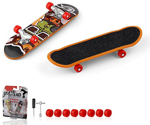 GEBAUM Mini-Skateboard, 2-teilig, Fingerboard-Motiv, zufällige Auswahl, kreatives Geschenk und Gedenkgeschenke für Planchisten, Anfänger
