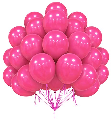 Rosa Ballonger, 50 St 12 Tums Varmrosa Ballonger, Matt Mörkrosa Latexballonger, Festballonger För Barn Rosa Baby Shower, Bröllop, Alla Hjärtans Dag, Födelsedagsfest Dekorationer