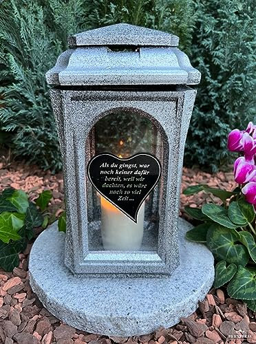 Lampada funeraria lanterna color argento con testo – candela funeraria decorazione funeraria 29 cm H. decorazione funeraria nuovo modello senza base.