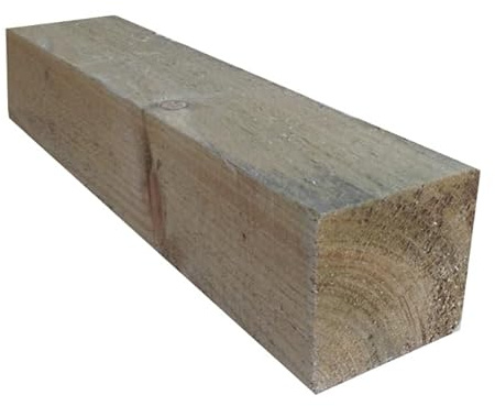 Generic Square Wooden Fence Post, 6ft x 4in, 1.8m x 10cm, 6 Pack, Pressure Treated, Green ACQ, Suitable for Most Fencing Types
