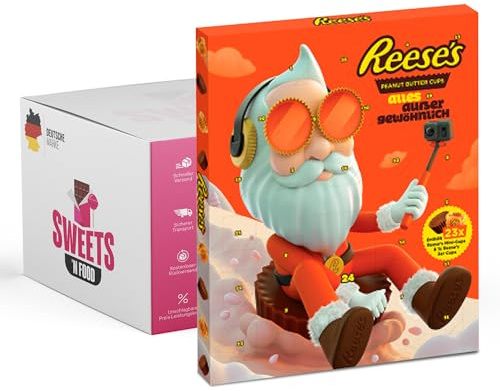 Reeses Adventskalender Peanut Butter Cups – Weihnachtlicher Reese´s Genuss aus den USA | Mit SWEETS´N FOOD Branding verpackt