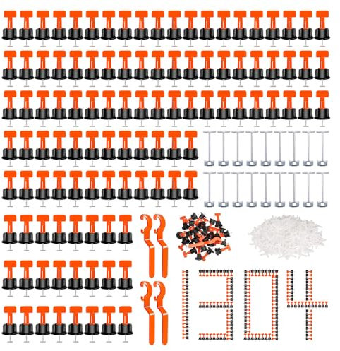 1304 Stück Fliesen Nivelliersystem Nivelierset Fliesen Nivelliersystem mit Fliesenkreuze 2mm Fliesenkreuze 3mm Fliesenschlüssel T-förmiger Stahlstift für Wand und Boden Fliesen Wiederverwendbar
