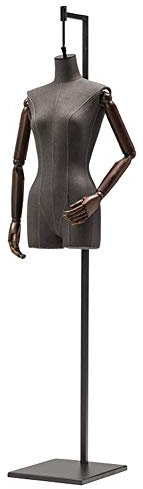Schaufensterpuppe Torso für Erwachsene, zum Aufhängen, mit Metall-Bodenständer, ideal für Modegeschäfte, Kleidung, Hosen, Sportbekleidung, Unterwäsche-Ausstellung (Farbe: Weiß, Größe: ohne Arme),