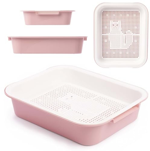 Schalentoilette Katzenklo Kätzchen WC Reinigungssieb Rosa Katzentoilette Tray
