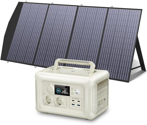 ALLPOWERS R600 générateur solaire avec panneaux solaire pliables de 200W IP66 étanche, 299Wh batterie LiFeP04, Chargement rapide sans fil 15W, Énergie solaire MPPT pour camping, fête, voyage