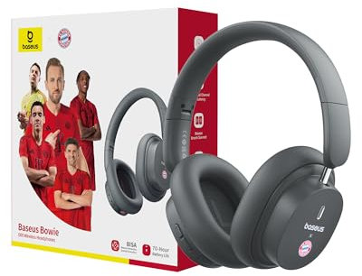 Baseus D05 Casque Bluetooth supra-auriculaire avec basses puissantes, 50 heures de lecture, clarté d'appel ENC, isolation du bruit, ajustement confortable, casque léger et pliable