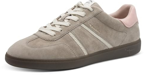 Tamaris Damen Low-Top Sneaker, Frauen Halbschuhe,Laufschuhe,Freizeit,sportlich,Halbschuhe,straßenschuhe,Strassenschuhe,Taupe/Rose,39 EU