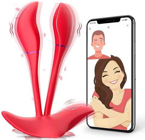 Hmxseu 2-in-1 Doppelkopf Vibratoren Silikon Analplug G-Punkt-Vibrator mit 9 Vibrationsmodi G-Punkt Klitoris Vibrator mit Fernbedienung Analstimulator Lautloses Sexspielzeug für Männer Frauen