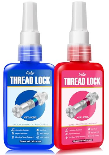 Fijador de Tornillos, Thread lock - Adhesivo para Tornillos de Rosca de Resistencia Media y Alta para Tuercas, Pernos, Sujetadores de Metal, Pegamento Anaeróbico de Fija Tornillos (50ml+50ml)