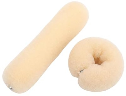 2 Stück Magic Bun Maker Hair Styling Styler Haar Donut Ring Styler Haar Dutt Maker Twist Ring Former Schwamm Donut Donut Dutt Shaper Haar Lockenwickler (Beige)