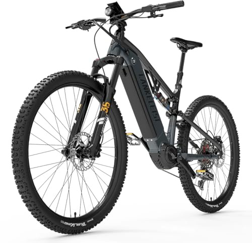 LANKELEISI GT800 E Bike Herren Mountainbike 29 Zoll Fully Mittelmotor Grau