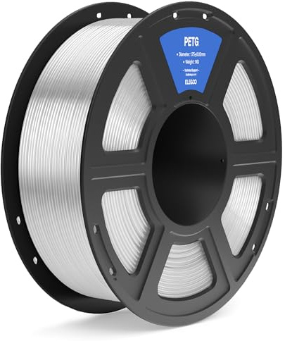 ELEGOO PETG Filament 1,75 mm Transparent 1 KG, 3D-Drucker-Filament, Maßgenauigkeit +/- 0,02 mm, 1-kg-Spule (2,2 lbs), Filament-3D-Druckmaterialien Passend für die Meisten 3D Printer