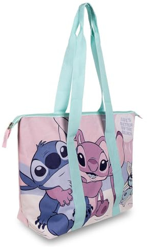Cartelyn Borsa Stitch Regalo per Bambina e Ragazza – Grande Borsa Mare con Zip – Perfetta per Spiaggia e Vacanze