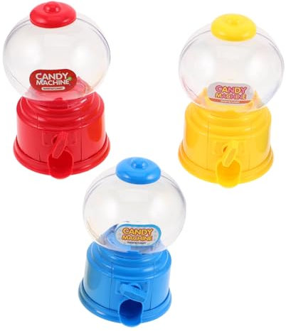 HEALLILY 3pcs Mini Candy Dispenser: Sweet Vending Machine For Desktop - Cute Plastic Funny Treat Box - Friends Chocolate Snack Container - Party Favor Toy Birthdays Countertop