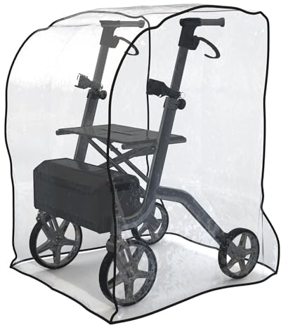 Abdeckung Rollator,Transparent Rollator-Schutzabdeckung,Gehilfe Regenschutzhülle Wetterfest für Gefalteten Rollator.Rollator Zubehör.61CM*83CM*95CM