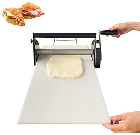 DOJOEUU Sfogliatrici per Pasta Professionali, stendipasta manuali Pieghevoli, Spessore Regolabile 0-17,5 mm/0-27 mm, Corpo in Acciaio Inox, Macchina per la pressatura della Pasta Rimovibile(400)