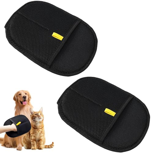 2Stück Tierhaarentferner Handschuh,Fell Magnet Handschuh,Pet Hair Remover Glove,Handschuh Tierhaarentfernung,Elektrostatischer Tierhaarentferner,Katzenhaarentferner,Hundehaare Entfernen für Möbel Auto