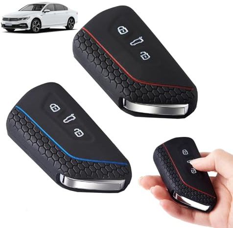 2 Stück Autoschlüssel Hülle,3 Tasten Schlüssel Hülle,Autoschlüssel Etui, Schutzhülle Silikon Schlüsselhülle Cover, Kompatibel Mit Vw Golf 8, Seat, Skoda, Cupra, Schutzhülle Silikon Cover | Schutzhülle Silikon Schlüsselhülle Cover, Kompatibel Mit Vw Golf 8, Seat, Skoda, Cupra, Schutzhülle Silikon Cover