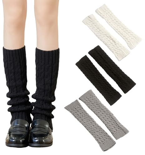 FangBoJie Stulpen Damen Leg Warmers Beinwärmer Frauen Mädchen Winter Beinstulpen Damen Stricken Legwarmers Knie Hoch Stulpen Trachtenstulpen Set Strick für Winterwärmer