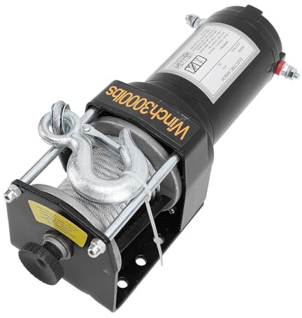 VELATEMOR Kit Verricello Elettrico Antiruggine da 1 KW per Rimorchi di Carico da 3000 Libbre, Veicoli Fuoristrada, Trasmissione
