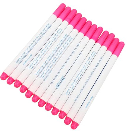 Generic Vattenlöslig Märkpenna 12 ST Multifunktionellt Försvinnande Bläck för Broderitextilier Hantverk Plast 15,5x0,8cm (Röd)