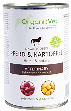 OrganicVet Hund Nassfutter Veterinary Single-Protein Pferd und Kartoffel, 6er Pack (6 x 400 g)