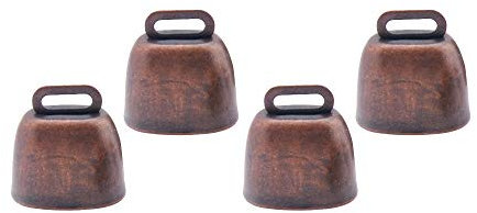 Nifocc 4 campane in rame per cani e gatti, per animali domestici, mucca, cavallo, pecora, pascolo, piccole campane in ottone