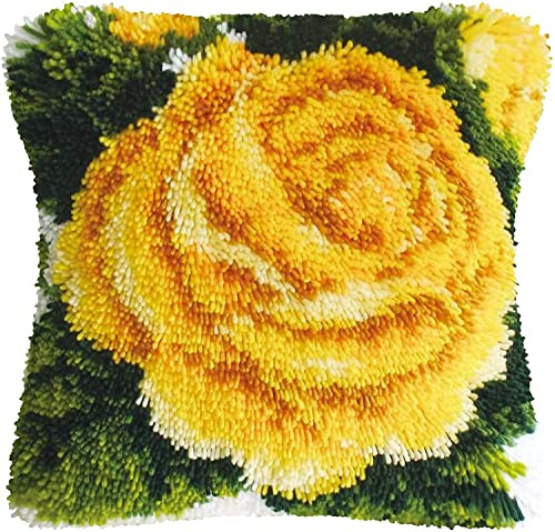 ROCKY&CHAO Myriad Choices Knüpfteppich Zum Selber Knüpf-Sets mit Kissen knüpfen 43x43cm Kissenbezug für Erwachsene und Kinder Latch Hook Kit Heimaccessoire, Wandkunst