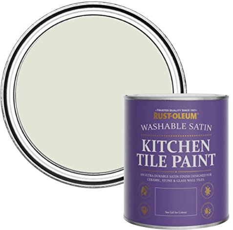 Rust-Oleum Beige water resistant Kitchen Tile Paint in Satin Finish - Portland Stone 750ml