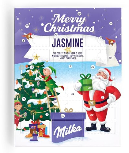Milka Adventskalender personalisiert 2025 - Personalisier diesen Milka Schokolade Adventskalender mit deinem Lieblingsfoto, mit 25 Milka Schokolädchen in verschiedenen Geschmacksrichtungen (Milka)
