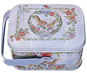 DOTBUY-SHOP Biscuit Tin Rectangular Cake Tin Portable Storage Tin Biscuit Tins Storage Airtight, Small Tins With Lids Suitable for Candy, Coffee, Tea (Set of 1,B1)