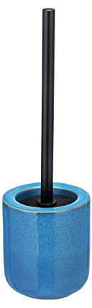 WENKO WC Garnitur Varzi WC Bürstenhalter Klobürstenhalter Toilettenbürste mit WC Bürste aus Keramik in Blau, 71155800