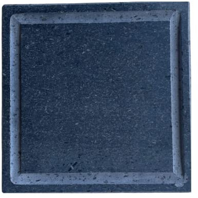 Mottiwood, Pietra Lavica Siciliana con Scolo, Quadrata 25x25, Piastra Refrattaria per Cucinare (25x25x2hcm)